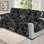 Black And White Tattoo Print Oversized Sofa Protector