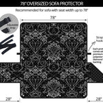 Black And White Tattoo Print Oversized Sofa Protector