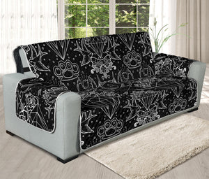 Black And White Tattoo Print Oversized Sofa Protector