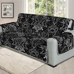 Black And White Tattoo Print Oversized Sofa Protector