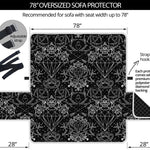 Black And White Tattoo Print Oversized Sofa Protector