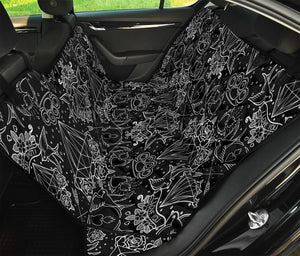 Black And White Tattoo Print Pet Car Back Seat Cover