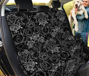 Black And White Tattoo Print Pet Car Back Seat Cover