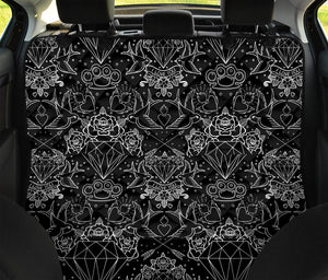 Black And White Tattoo Print Pet Car Back Seat Cover