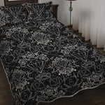 Black And White Tattoo Print Quilt Bed Set