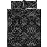 Black And White Tattoo Print Quilt Bed Set