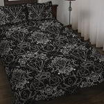 Black And White Tattoo Print Quilt Bed Set