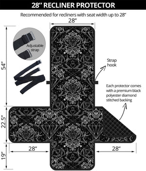 Black And White Tattoo Print Recliner Protector