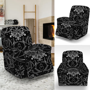 Black And White Tattoo Print Recliner Slipcover