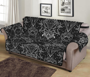 Black And White Tattoo Print Sofa Protector