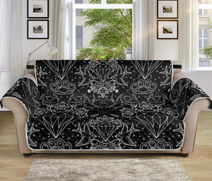 Black And White Tattoo Print Sofa Protector