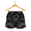 Black And White Tattoo Print Women's Shorts