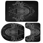 Black And White Taurus Sign Print 3 Piece Bath Mat Set