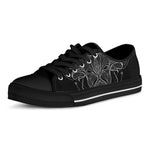 Black And White Taurus Sign Print Black Low Top Shoes 