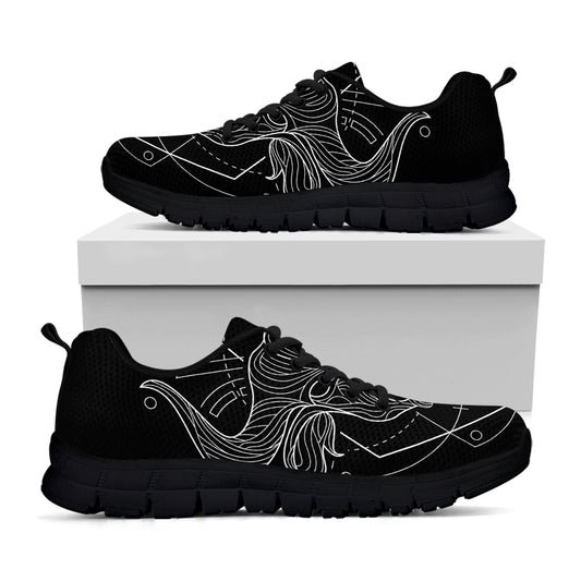 Black And White Taurus Sign Print Black Sneakers