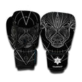 Black And White Taurus Sign Print Boxing Gloves