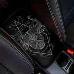 Black And White Taurus Sign Print Car Center Console Cover
