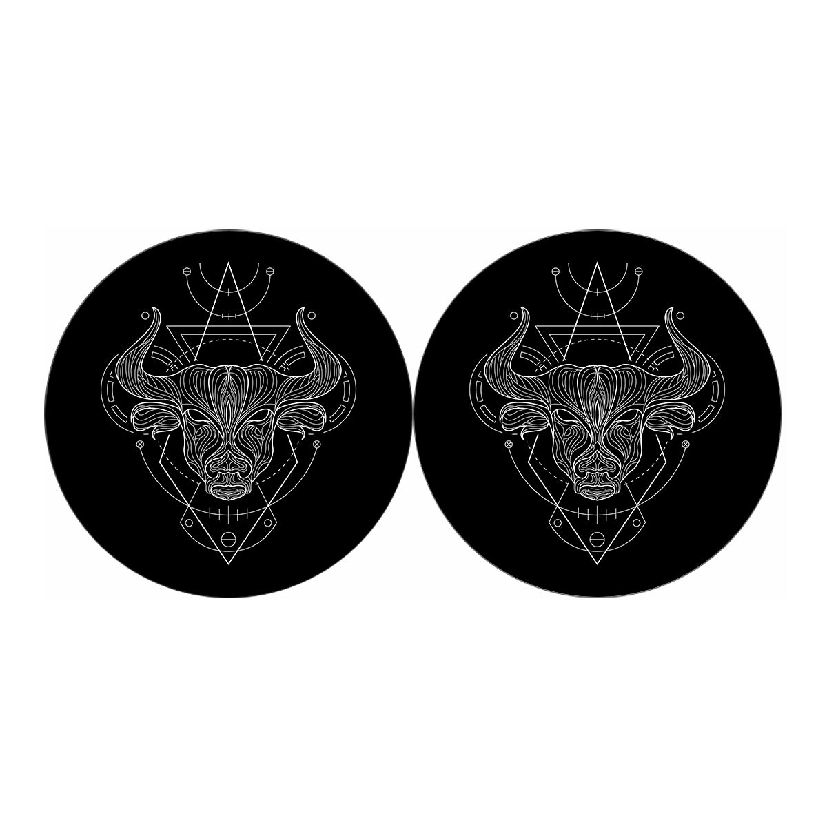 Black And White Taurus Sign Print Car Coasters