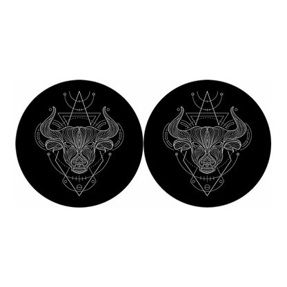 Black And White Taurus Sign Print Car Coasters