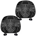 Black And White Taurus Sign Print Car Headrest Covers