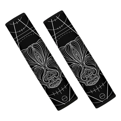 Black And White Taurus Sign Print Car Seat Belt Covers