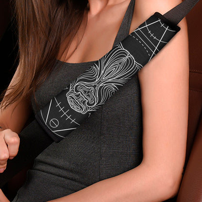 Black And White Taurus Sign Print Car Seat Belt Covers