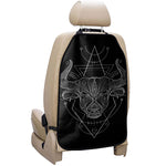 Black And White Taurus Sign Print Car Seat Organizers