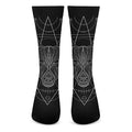Black And White Taurus Sign Print Crew Socks