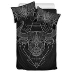 Black And White Taurus Sign Print Duvet Cover Bedding Set