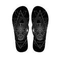 Black And White Taurus Sign Print Flip Flops