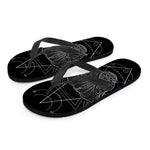 Black And White Taurus Sign Print Flip Flops