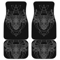 Black And White Taurus Sign Print Front and Back Car Floor Mats