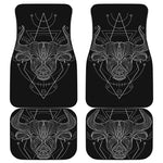 Black And White Taurus Sign Print Front and Back Car Floor Mats