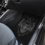 Black And White Taurus Sign Print Front and Back Car Floor Mats