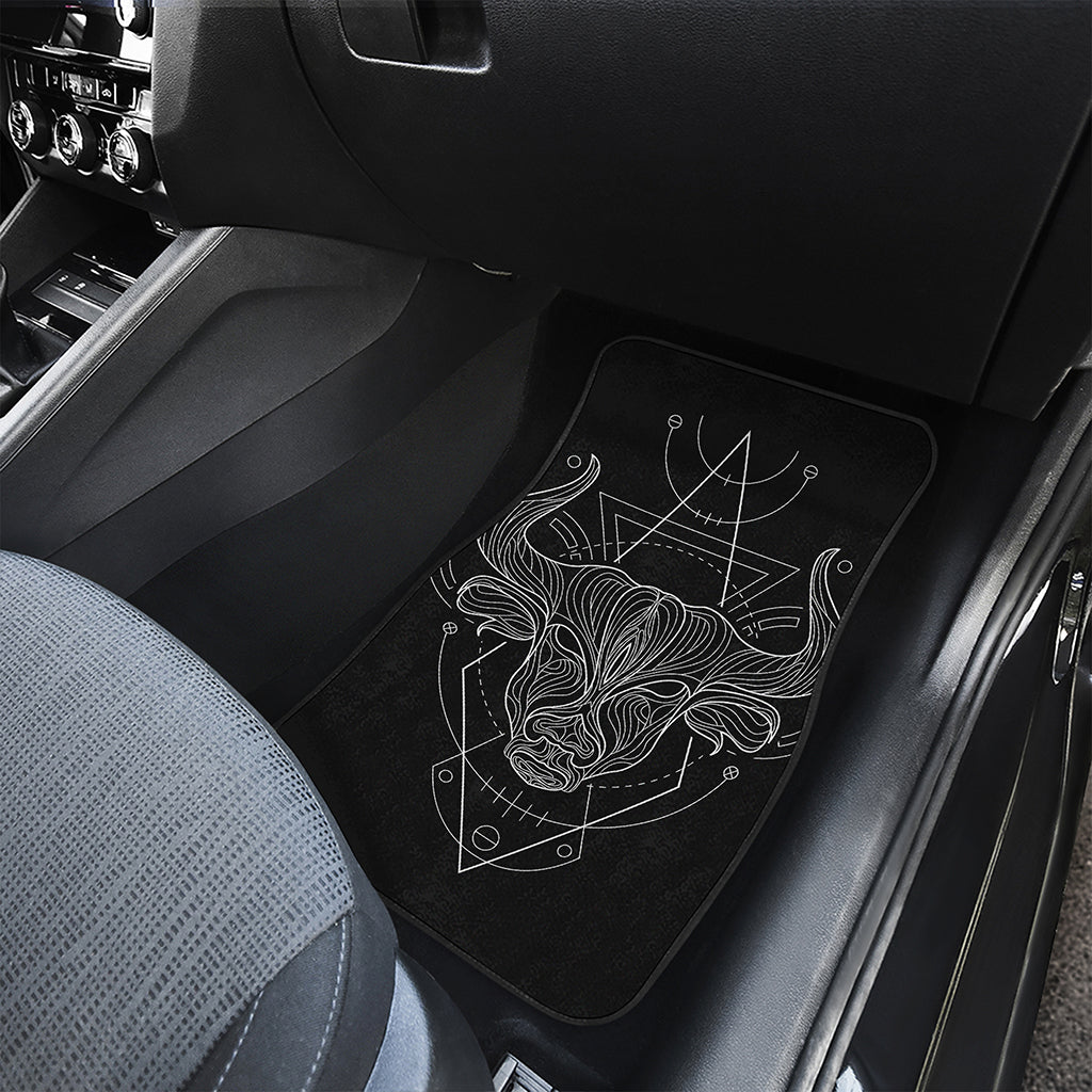 Black And White Taurus Sign Print Front Car Floor Mats