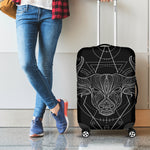 Black And White Taurus Sign Print Luggage Cover