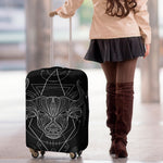Black And White Taurus Sign Print Luggage Cover