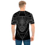 Black And White Taurus Sign Print Men's T-Shirt