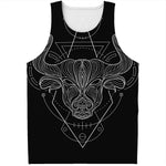 Black And White Taurus Sign Print Men's Tank Top