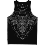 Black And White Taurus Sign Print Men's Tank Top