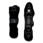 Black And White Taurus Sign Print Muay Thai Shin Guard