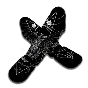 Black And White Taurus Sign Print Muay Thai Shin Guard