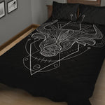 Black And White Taurus Sign Print Quilt Bed Set