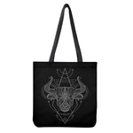 Black And White Taurus Sign Print Tote Bag