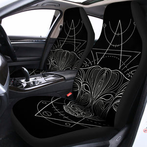 Black And White Taurus Sign Print Universal Fit Car Seat Covers