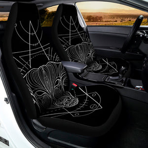 Black And White Taurus Sign Print Universal Fit Car Seat Covers