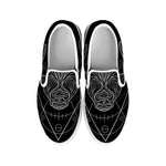 Black And White Taurus Sign Print White Slip On Shoes