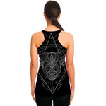 Black And White Taurus Sign Print Women's Racerback Tank Top
