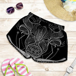 Black And White Taurus Sign Print Women's Shorts