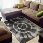 Black And White Tie Dye Print Area Rug